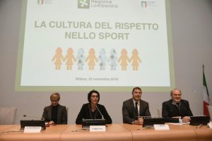 L'intervento dell'assessore regionale al Reddito di Autonomia e Inclusione Sociale Francesca Brianza, in apertura del convegno 'La cultura del rispetto nello sport', oggi, all'Auditorium 'Testori' di Palazzo Lombardia, a cui e' intervenuto anche il collega allo Sport e Politiche per i giovani, Antonio Rossi.